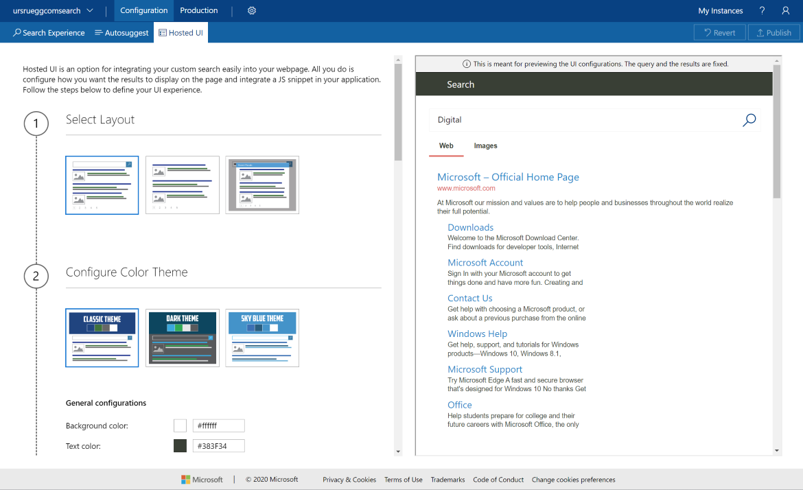 Hosted UI select layout