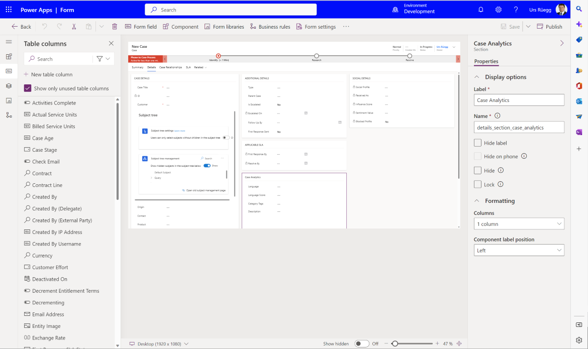 High-level functional process overview with domain options