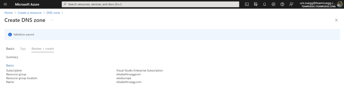 Create an Azure DNS zone