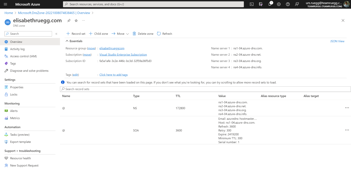 Create an Azure DNS zone