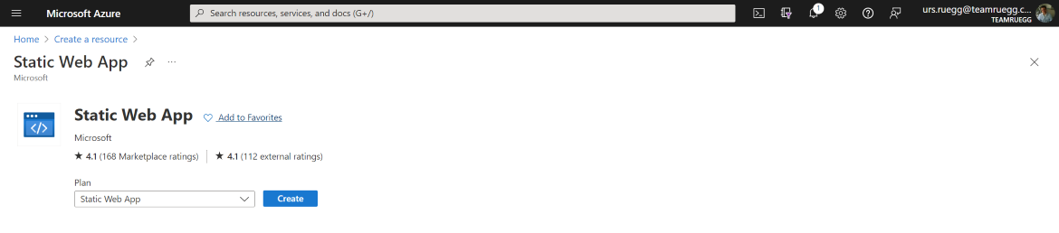 Create a Static Web App