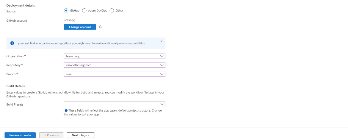 Create a Static Web App