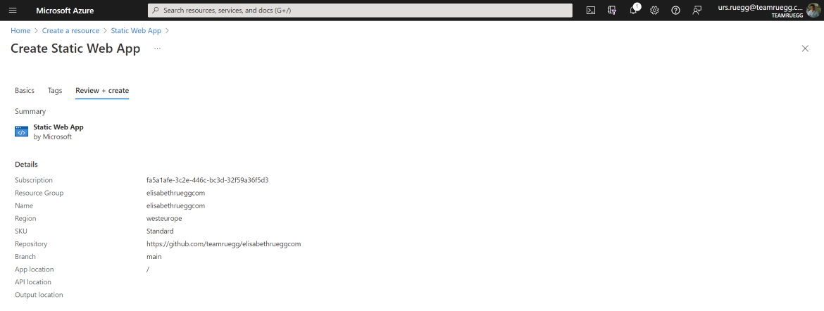 Create a Static Web App
