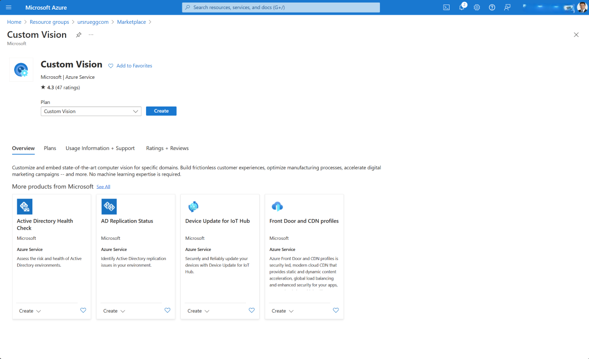 Microsoft Azure Custom Vision